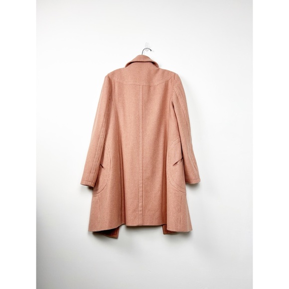Marc Jacobs Pink Cream Pinstripe Wool Coat L - Picture 7 of 7